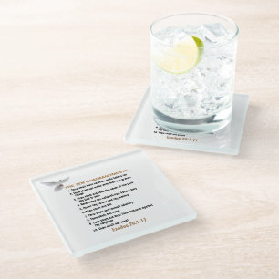 Posavasos De Vidrio Los Diez Mandamientos