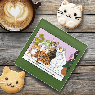 Posavasos De Vidrio Los gatos están a cargo