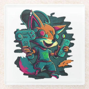 Posavasos De Vidrio Los lobos juegan juegos