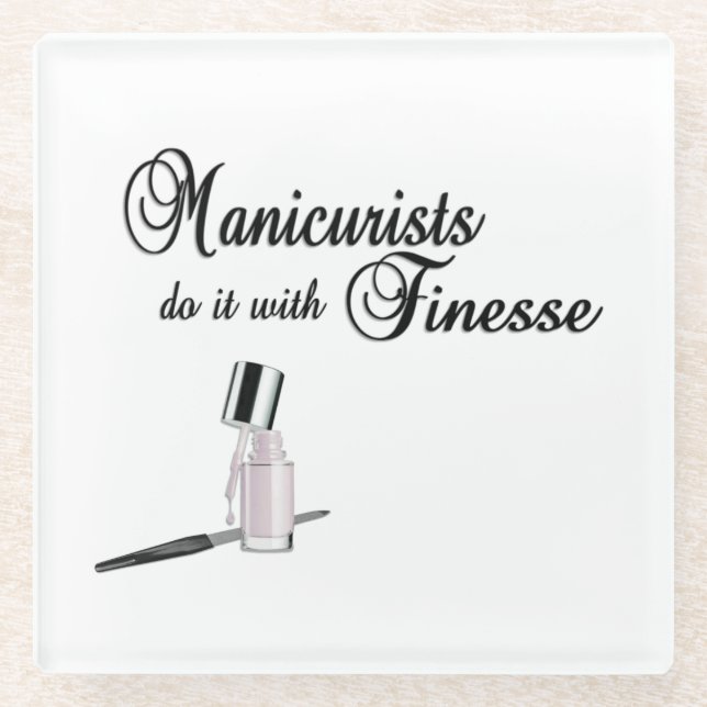 Posavasos De Vidrio Los Manicuristas Lo Hacen Con Fines (Anverso)
