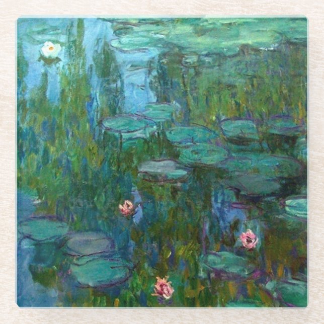 Posavasos De Vidrio Los ninféas de Claude Monet (Anverso)
