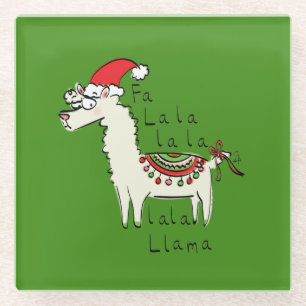 Posavasos De Vidrio Los niños de los Navidades de Llama son graciosos