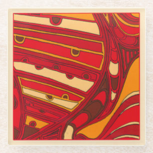 Posavasos De Vidrio Los paneles anaranjados abstractos
