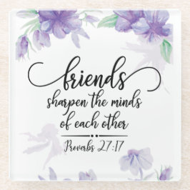 Posavasos De Vidrio Los proverbios 27:17 amigos ahondan las mentes