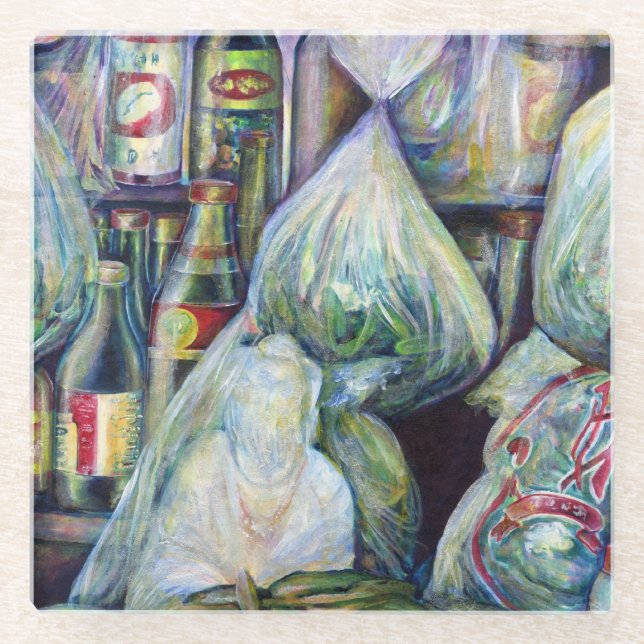 Posavasos De Vidrio Los sabores secos de Singapur (Anverso)