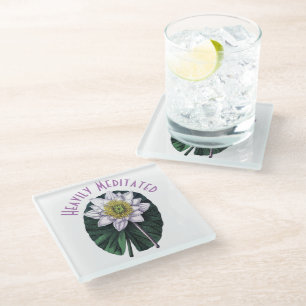 Posavasos De Vidrio Loto Divertido Muy Meditado