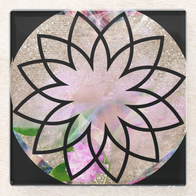 Posavasos De Vidrio Lotus Blossom Floral Springtime (Anverso)