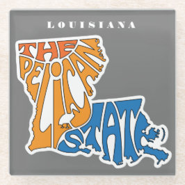 Posavasos De Vidrio Louisiana Nickname Word Art