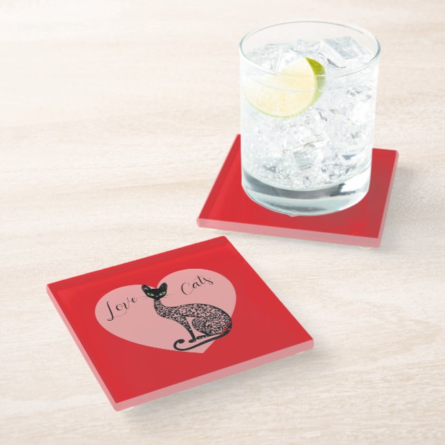 Posavasos De Vidrio Love Cats Coaster (Angular)