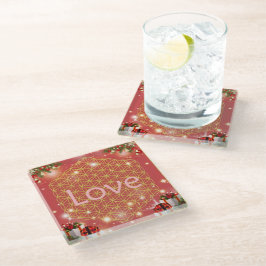 Posavasos De Vidrio Love christmas gift