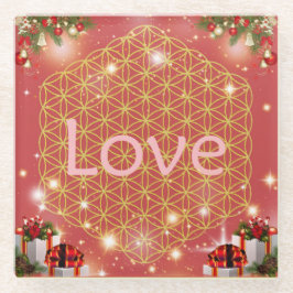 Posavasos De Vidrio Love christmas gift