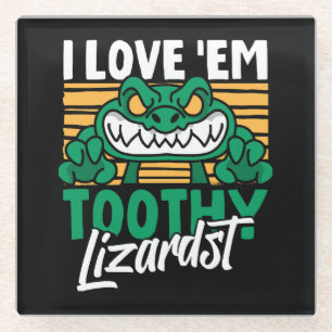 Posavasos De Vidrio Lover y el cocodrilo Zookeeper son cómicos