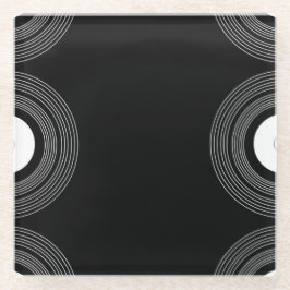 Posavasos De Vidrio Lp vinilo en negro