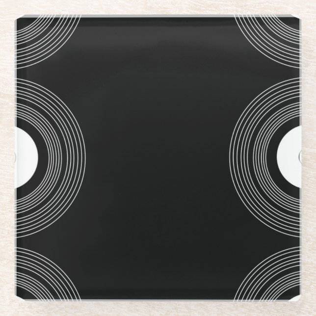 Posavasos De Vidrio Lp vinilo en negro (Anverso)