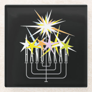 Posavasos De Vidrio Luces de Hanukkah