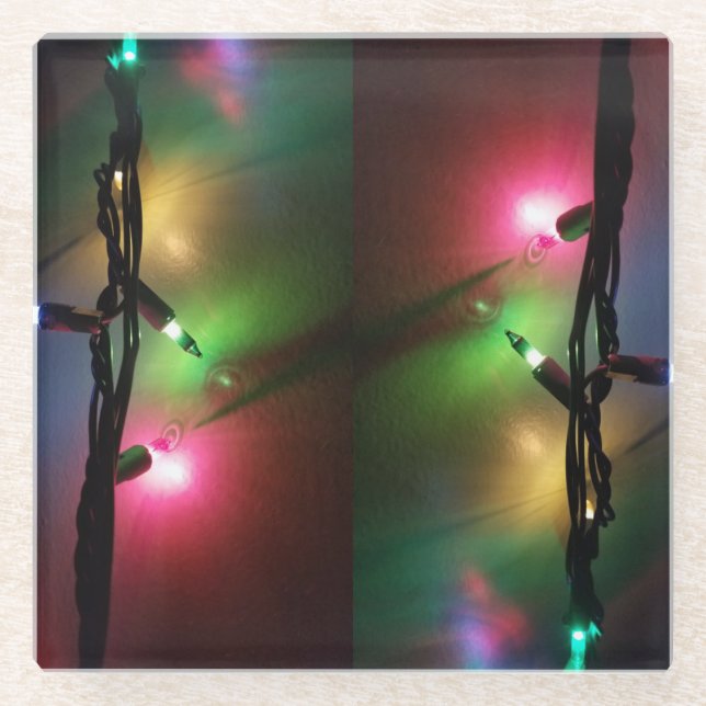 Posavasos De Vidrio Luces de imbricación ambiente (Anverso)