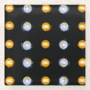 Posavasos De Vidrio Luces LED, cerrar fondo abstracto.