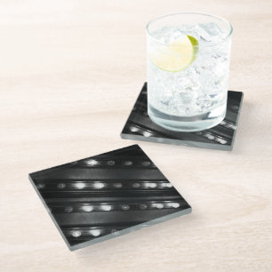 Posavasos De Vidrio Luces Twinkle en blanco y negro