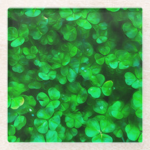 Posavasos De Vidrio Lucky Celtic Irish Green Shamrock