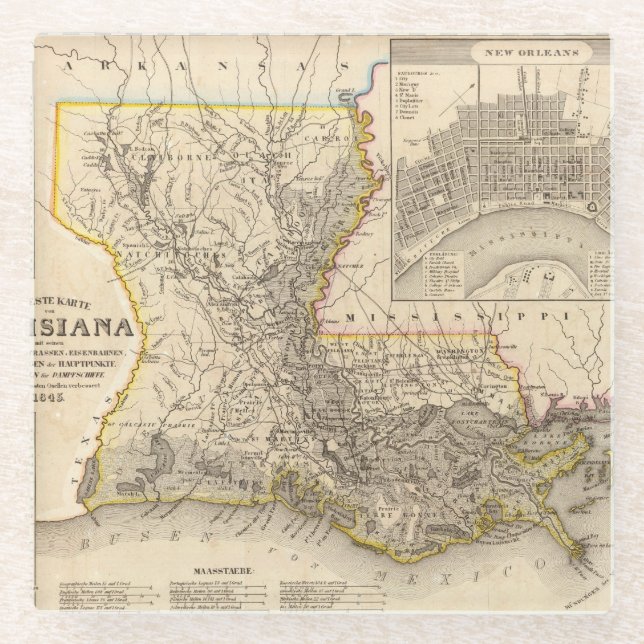 Posavasos De Vidrio Luisiana 4 (Anverso)