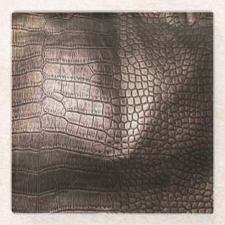 Posavasos De Vidrio Lujo nocturno: Sofisticación texturada de cuero