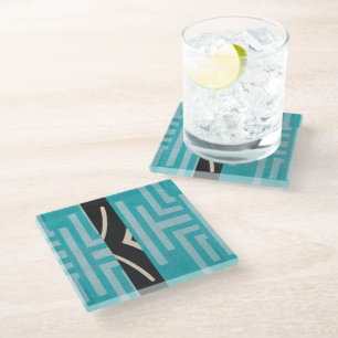 Posavasos De Vidrio Lujosa Isla Africana Caribeña Sofisticada