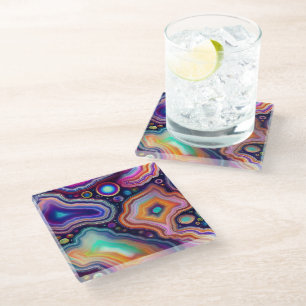 POSAVASOS DE VIDRIO LUMINOSA MIRADA DE AGUA COLOR DE LLUVIA