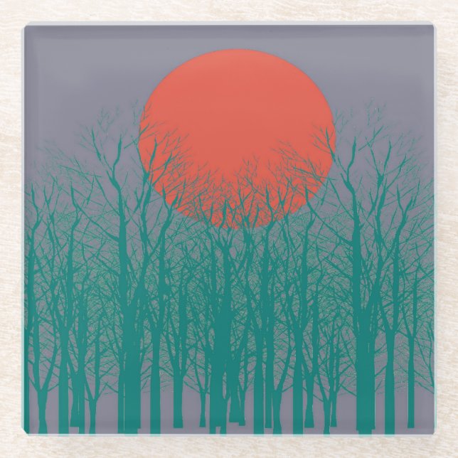 Posavasos De Vidrio Luna llena #7 (Anverso)