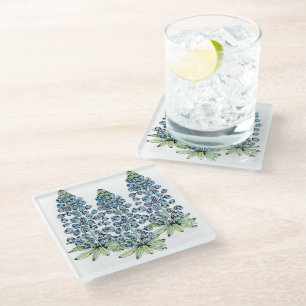 Posavasos De Vidrio Lupina de bonnet azul de Texas