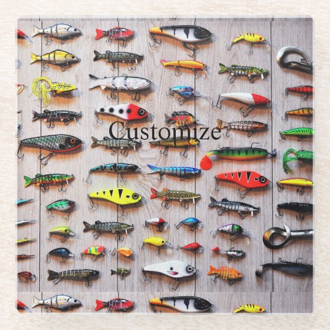 Posavasos De Vidrio Lures Thunder_Cove de pesca clásica (Anverso)