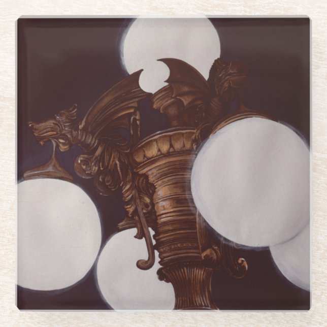 Posavasos De Vidrio Luz de los Demonios (Anverso)