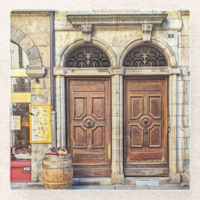 Posavasos De Vidrio Lyon Doors Coaster (Anverso)