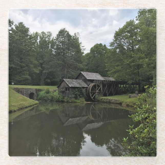 Posavasos De Vidrio Mabry Mill, Virginia (Anverso)