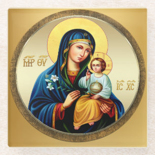 Posavasos De Vidrio Madre de Dios, virgen maría