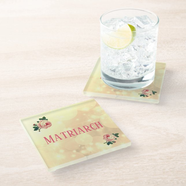 Posavasos De Vidrio Madre Matriarca de los Rosas (Angular)