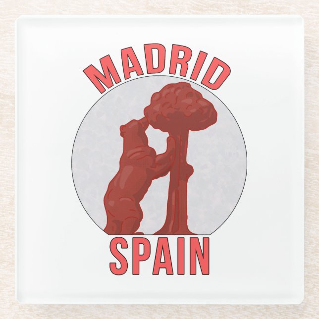 Posavasos De Vidrio Madrid España (Anverso)