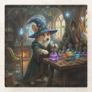 Posavasos De Vidrio Maestro de Pociones Corgi