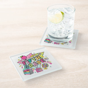 Posavasos De Vidrio Maestros Estudiantes Retro 90s Regreso a la Escuel