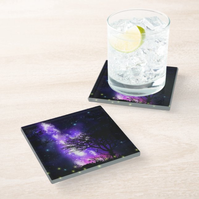 Posavasos De Vidrio Magia Vía Láctea (Angular)