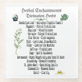 Posavasos De Vidrio Magnífica Brujería Herbal Pagan Espiritual