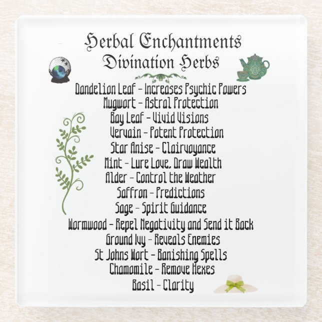 Posavasos De Vidrio Magnífica Brujería Herbal Pagan Espiritual (Anverso)