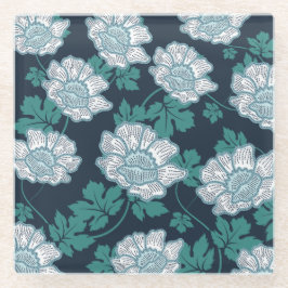 Posavasos De Vidrio Magnífica escayola floral verde