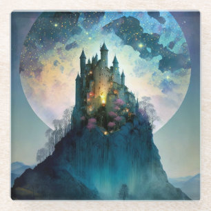 Posavasos De Vidrio Magnífica Fantasy Castle Glass Coaster