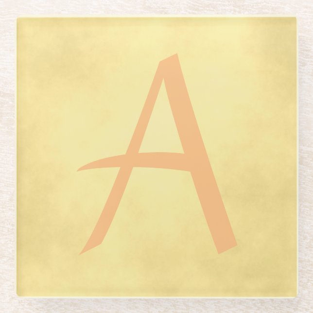 Posavasos De Vidrio Magnífico Monograma de Oro (Anverso)