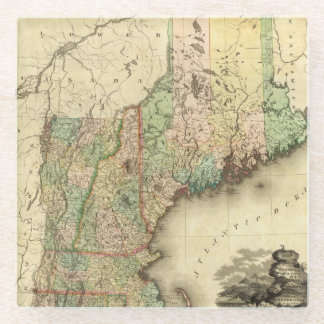 Posavasos De Vidrio Maine, New Hampshire, Vermont, Massachusetts