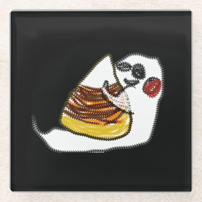 Posavasos De Vidrio Maíz fantasma y dulce (Anverso)