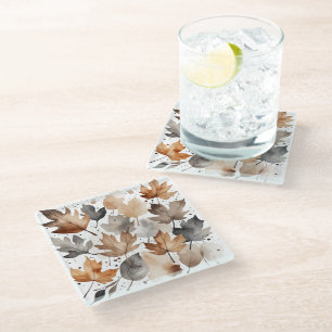 Posavasos De Vidrio Maíz marrón gris deja escoria Boda otoño
