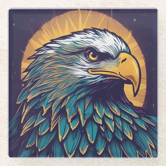 Posavasos De Vidrio Majestic Bald Eagle (Anverso)