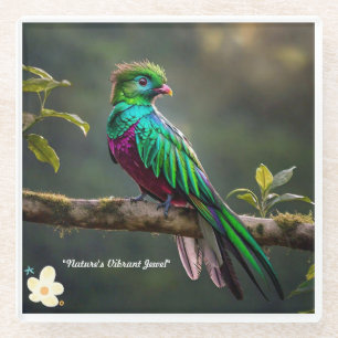Posavasos De Vidrio "Majestic Quetzal"