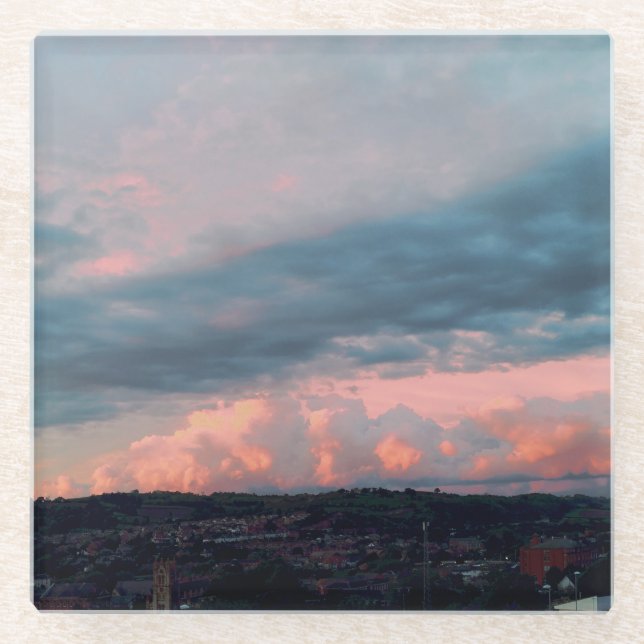 Posavasos De Vidrio Majestuosa puesta de sol en Gales (Anverso)